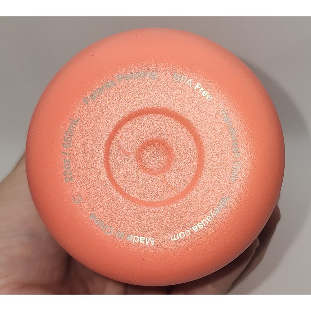 Takeya Actives 22oz Insulated Stainless Steel Water Bottle Coral Pink Lid - Picture 3 of 5